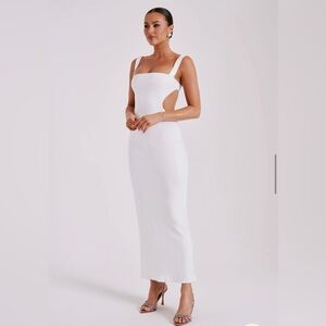 Meshki Adoria White Sequin Maxi Dress